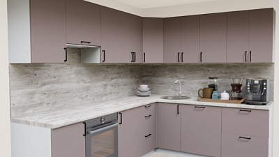 Кухня угловая Пастель какао